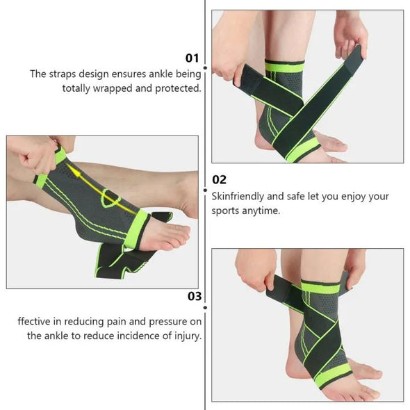 Adjustable Sports Ankle Support Compression Ankle Brace Protector Running Soccer Basketball Gym Ankle Stabilizer Bandage Strap - Oshi.pk - Buy & Sell Online