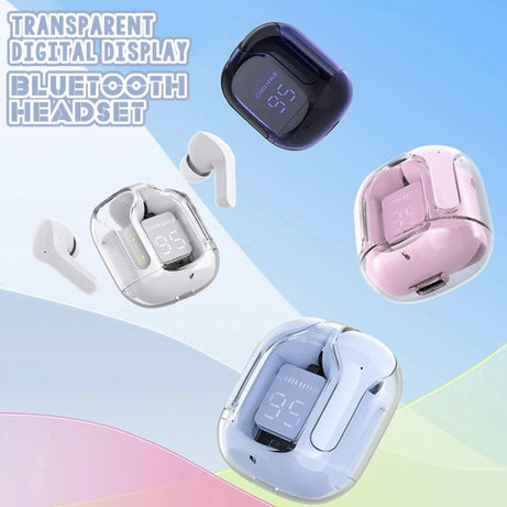 Air31 Wireless Earbuds Transparent with Deep Bass & Battery Display TWS Wireless Bluetooth Earphones AirPod AirBuds Built-in Charging Compartment - Oshi.pk - Buy & Sell Online