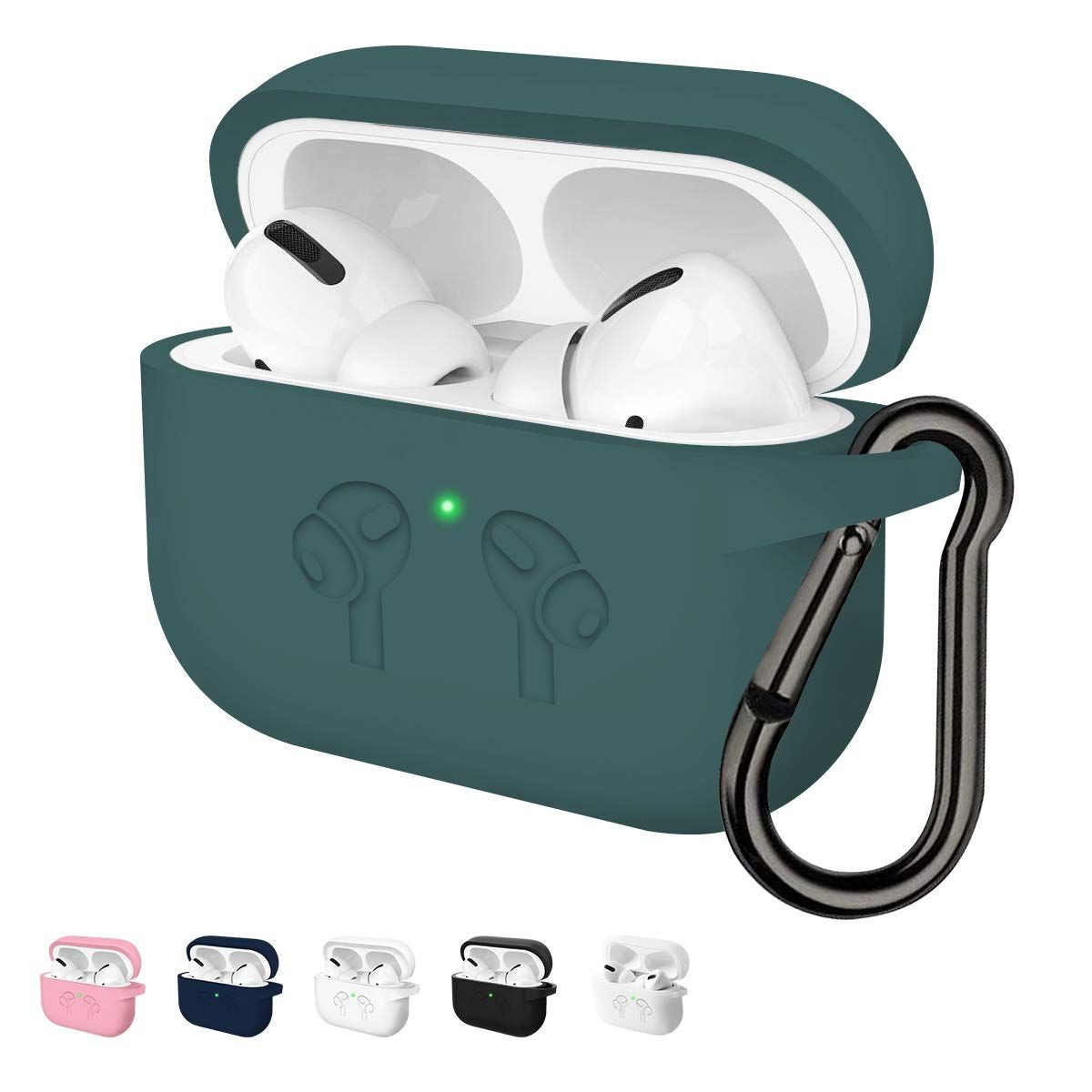 AirPods Pro Silicone Case with Carabiner Hook Wireless Bluetooth Earphone Protective Cover For AirPods Pro Soft Case - Oshi.pk - Buy & Sell Online