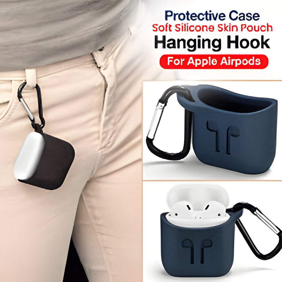 AirPods2 Silicone Protective Case with Hanging Hook - Oshi.pk - Buy & Sell Online