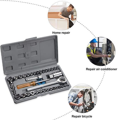 Aiwa 40 Pcs Combination Socket Wrench Tool Kit - Oshi.pk - Buy & Sell Online