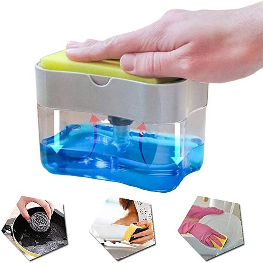 AlClean 2-in-1 Pump Soap Dispenser and Sponge Caddy For Dish - Oshi.pk - Buy & Sell Online