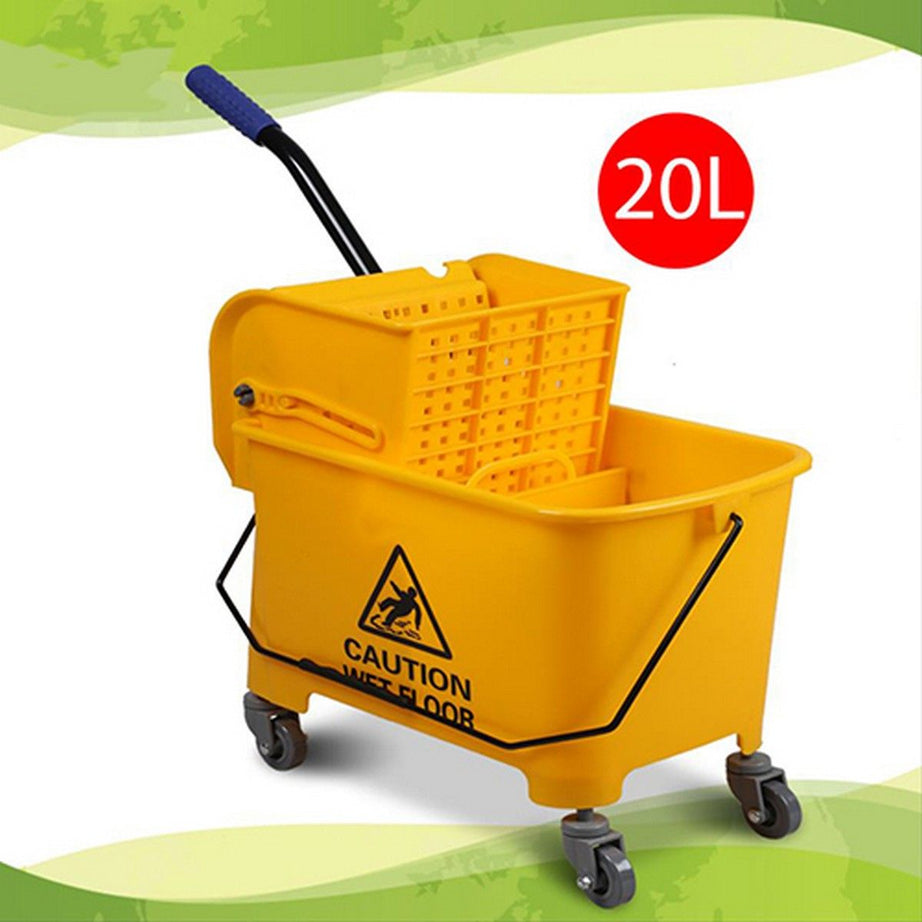 AlClean Deluxe Wringer Side Press Cleaning Mop Trolley Mop Bucket 20Liters - Oshi.pk - Buy & Sell Online