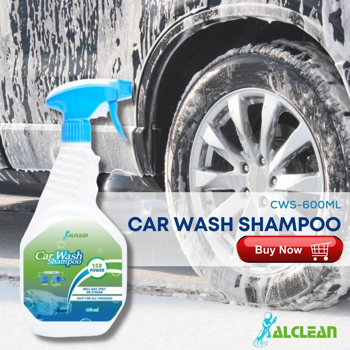 Alclean AlClean Waterless Car Wash Shampoo Easy Spray Wipe Formula Foamy Spotl ...