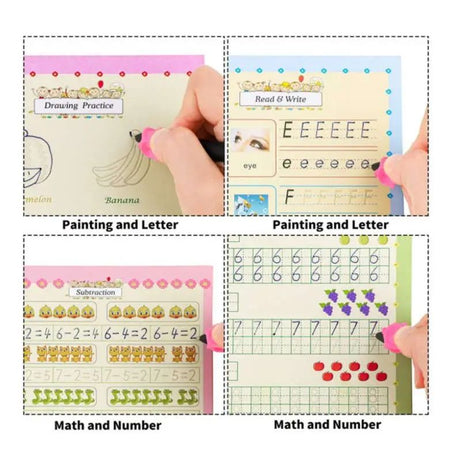 Kids Magic Practice Book For Learning & Growth (4 Books + 1 Pen + 1 Grip + 10 Refill) - Oshi.pk - Buy & Sell Online