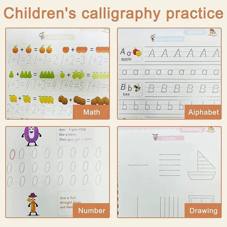 Kids Magic Practice Book For Learning & Growth (4 Books + 1 Pen + 1 Grip + 10 Refill) - Oshi.pk - Buy & Sell Online