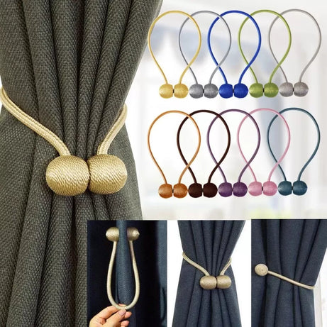 All-New Magnetic Curtain Tieback High Quality Holder Hook Buckle Clip Curtain Tieback Polyester Decorative Home Accessories - Oshi.pk - Buy & Sell Online