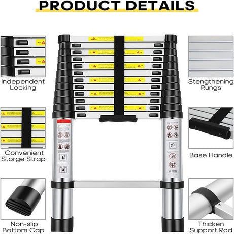 Aluminum Telescopic Ladder 3.8m 13 Fit - Oshi.pk - Buy & Sell Online