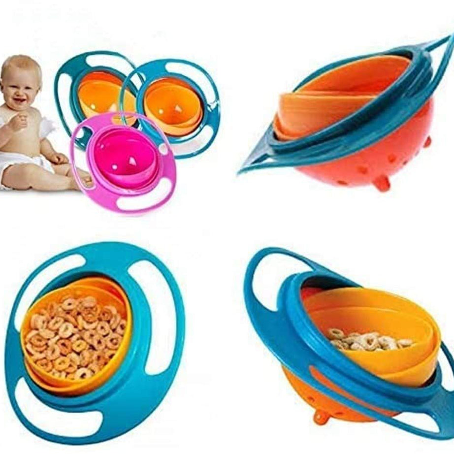 Amazing 360° Rotatable Baby Feeding Bowl - Non Spill Universal Gyro Bowl Dish - Oshi.pk - Buy & Sell Online