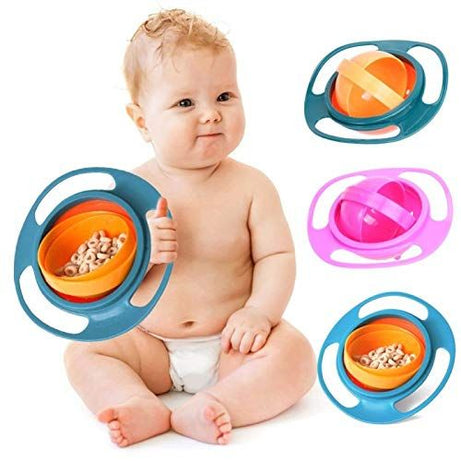 Amazing 360° Rotatable Baby Feeding Bowl - Non Spill Universal Gyro Bowl Dish - Oshi.pk - Buy & Sell Online