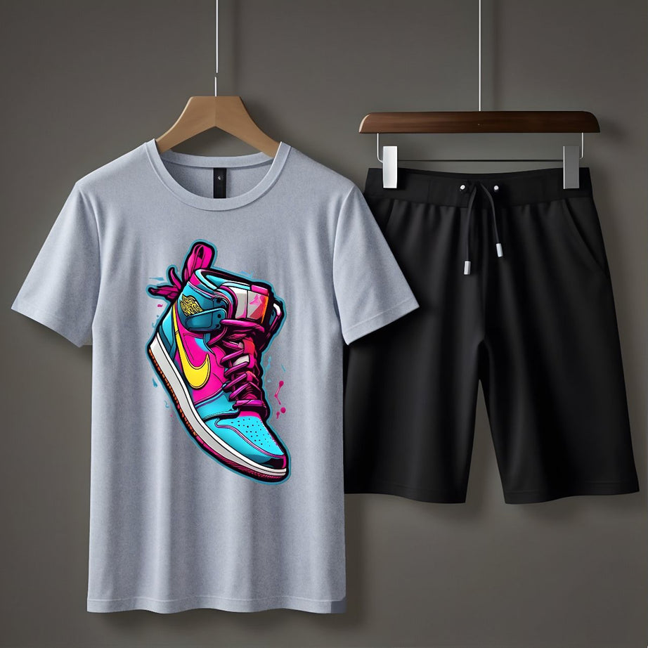 Amazing And New Tracksuit For Men N Boys Gangster Beytubeatz Printed Cotton Half Sleeves O Neck Trendy T Shirt And Short For Summer wear - Oshi.pk - Buy & Sell Online