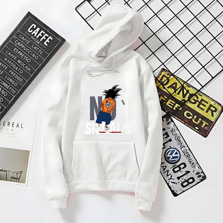 Amazing New No Single Searching Printed Kangaroo Hoodie In white Pocket Drawstring Pullovers Clothing Long Sleeves Export Quality Winter Wear