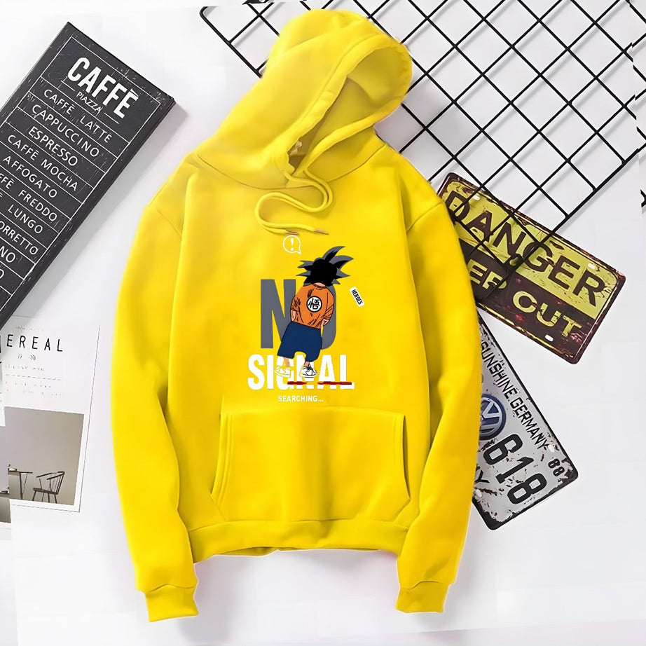 Amazing New No Single Searching Printed Kangaroo Hoodie In Yellow Pocket Drawstring Pullovers Clothing Long Sleeves Export Quality Winter Wear - Oshi.pk - Buy & Sell Online