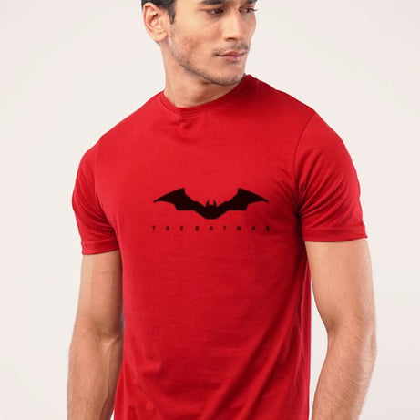 Amazing Summer Collection New And Stylish Batman Printed Smart Fit Red Trendy Printed O-Neck Half Sleeves T Shirt For Men N Boys - Oshi.pk - Buy & Sell Online