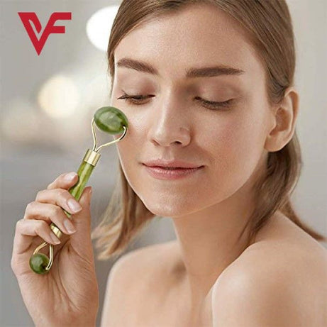 Anti-Aging Natural Stone Jade Roller with Double Heads for Face Massage Skin Slimming Relaxation Beauty Health Skincare Made of Gua Sha Stone - Oshi.pk - Buy & Sell Online