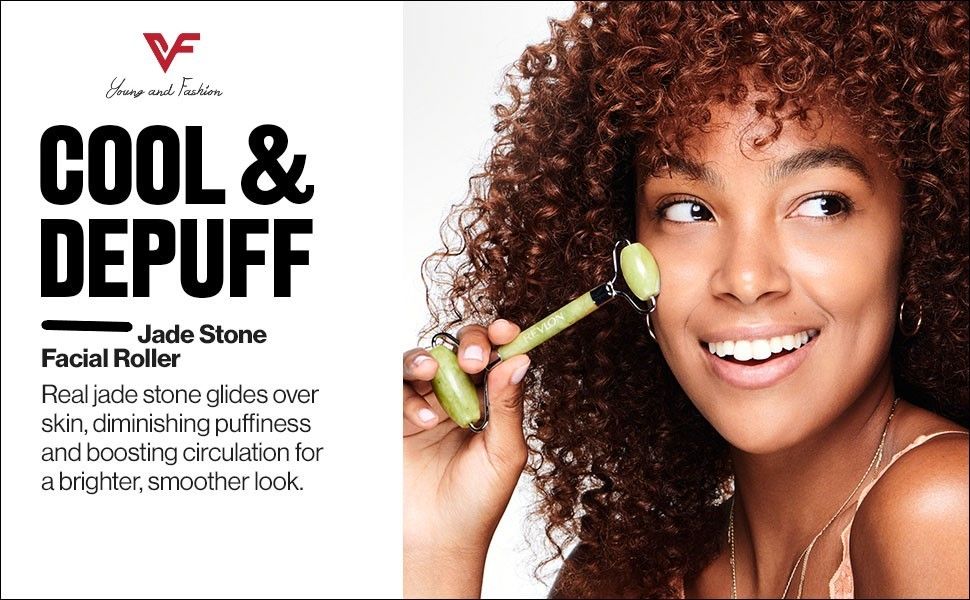 Anti-Aging Natural Stone Jade Roller with Double Heads for Face Massage Skin Slimming Relaxation Beauty Health Skincare Made of Gua Sha Stone - Oshi.pk - Buy & Sell Online