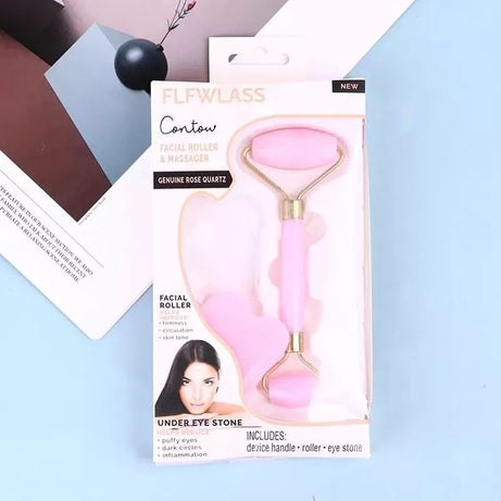 Anti-Aging Natural Stone Jade Roller with Noiseless Double Heads for Face Massage Slimming Facial Relaxation and Face Lift with Natural Jade Stones - Oshi.pk - Buy & Sell Online