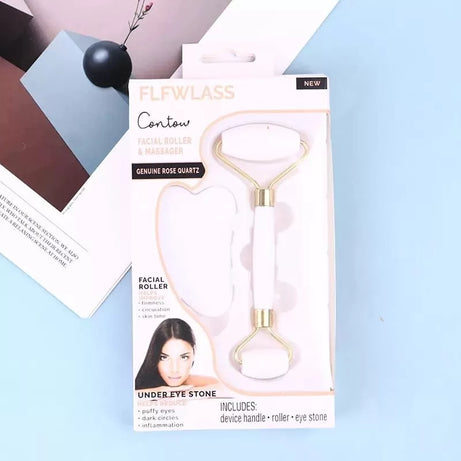 Anti-Aging Natural Stone Jade Roller with Noiseless Double Heads for Face Massage Slimming Facial Relaxation and Face Lift with Natural Jade Stones - Oshi.pk - Buy & Sell Online