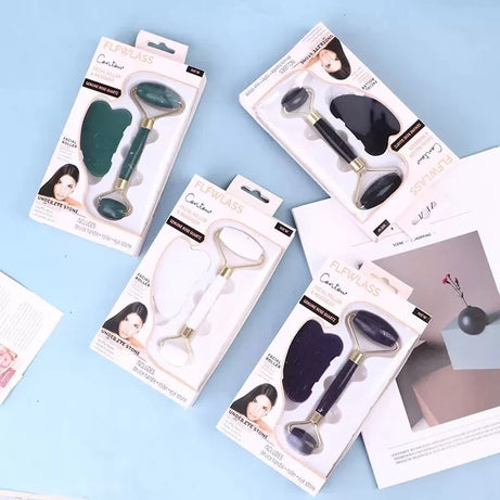 Anti-Aging Natural Stone Jade Roller with Noiseless Double Heads for Face Massage Slimming Facial Relaxation and Face Lift with Natural Jade Stones - Oshi.pk - Buy & Sell Online