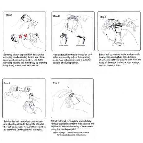 Anti Lice And Nit Eggs Removing V-Comb Electric Machine Painless And Chemical Free Multipurose V-Comb with Extra Filters Premium Quality Product - Oshi.pk - Buy & Sell Online