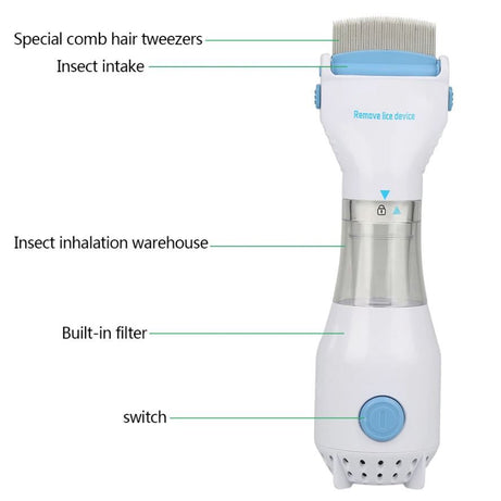 Anti Lice And Nit Eggs Removing V-Comb Electric Machine Painless And Chemical Free Multipurose V-Comb with Extra Filters Premium Quality Product - Oshi.pk - Buy & Sell Online