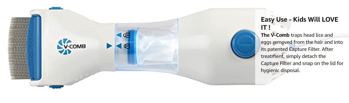 Anti Lice And Nit Eggs Removing V-Comb Electric Machine Painless And Chemical Free Multipurose V-Comb with Extra Filters Premium Quality Product - Oshi.pk - Buy & Sell Online