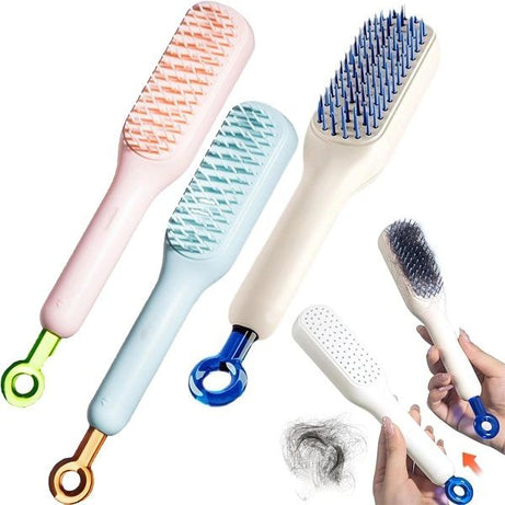 Anti Static Telescopic Hair brush Entangled Automatic Cleaning Portable Comb - Oshi.pk - Buy & Sell Online