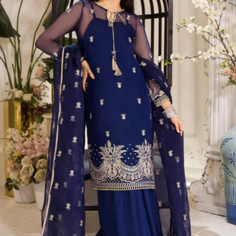 Asim Jofa - 3PC UNSTITCHED- BLUE - Oshi.pk - Buy & Sell Online