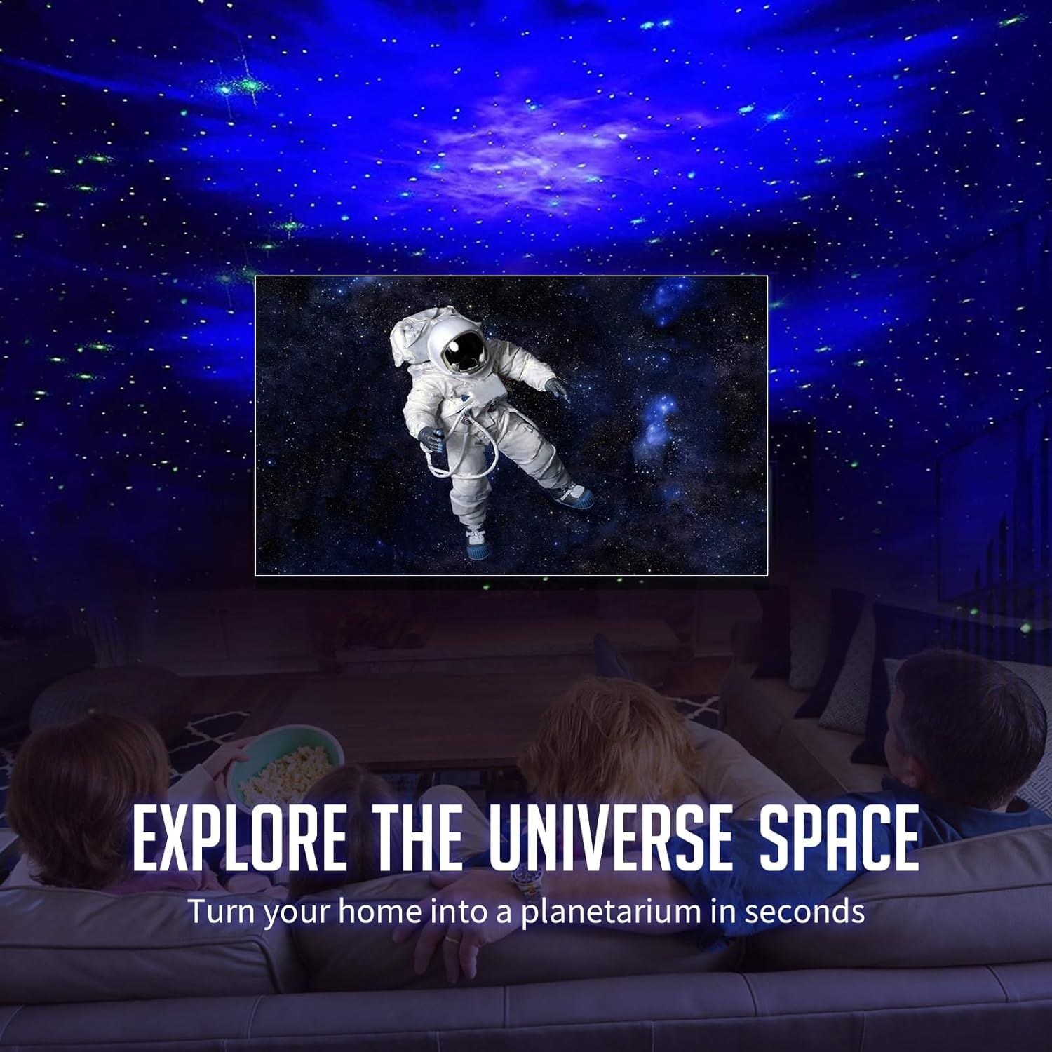 Astronaut Galaxy Projector, Star Projector Galaxy Night Light - Astronaut Light Projector, Starry Nebula Ceiling LED Lamp with Remote Control, White S - Oshi.pk - Buy & Sell Online