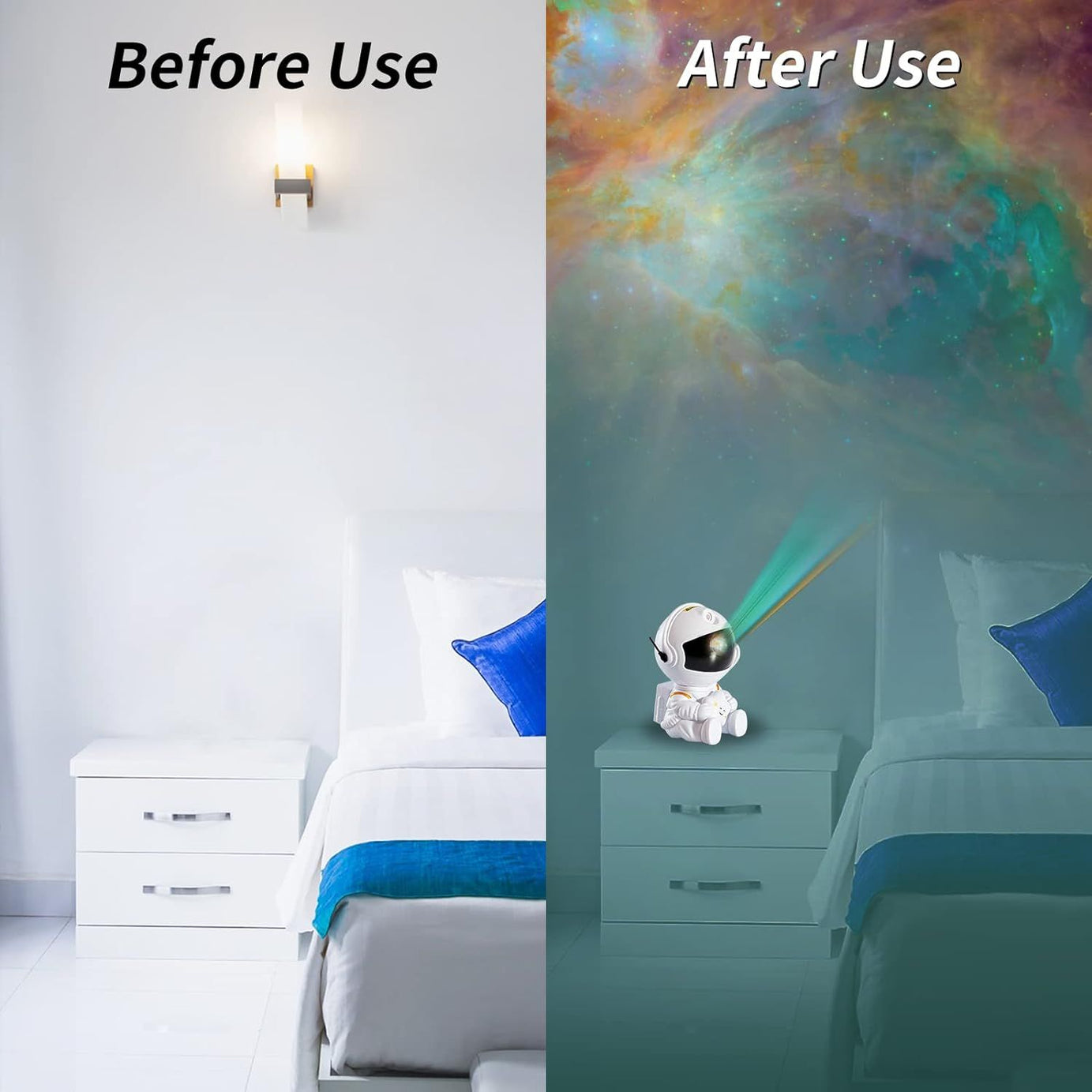 Astronaut Galaxy Projector, Star Projector Galaxy Night Light - Astronaut Light Projector, Starry Nebula Ceiling LED Lamp with Remote Control, White S - Oshi.pk - Buy & Sell Online