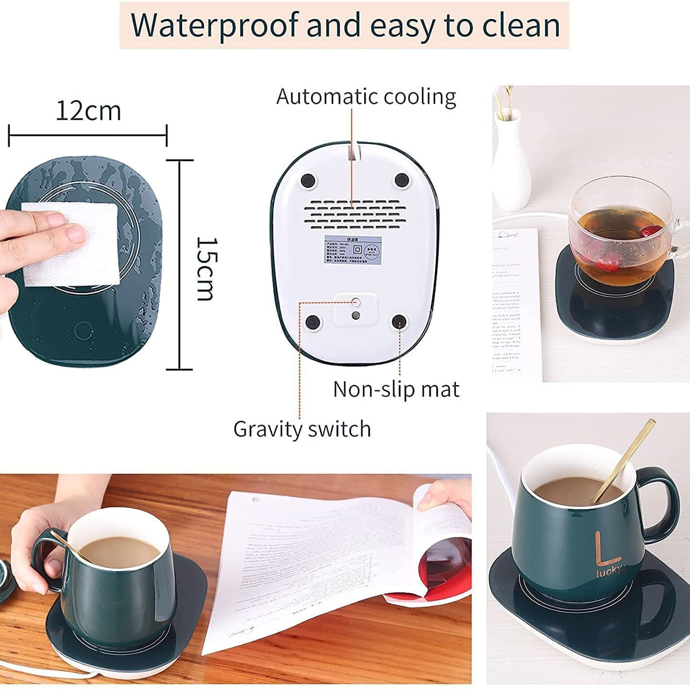 Auto Shut Off Hot Plate Personal Heated Ceramic Coffee Mug Warmer, Coffee Warmer Beverage Warmer Thermostatic Smart Cup Heater Milk, Tea, Cocoa, Water - Oshi.pk - Buy & Sell Online