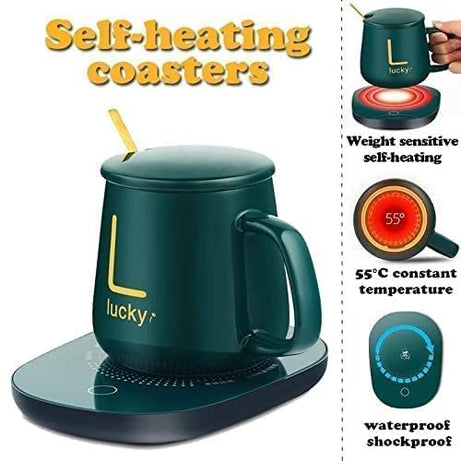 Auto Shut Off Hot Plate Personal Heated Ceramic Coffee Mug Warmer, Coffee Warmer Beverage Warmer Thermostatic Smart Cup Heater Milk, Tea, Cocoa, Water - Oshi.pk - Buy & Sell Online