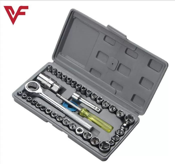 Auto Tire Repair Kit AIWA 40pcs Combination Socket Wrench Set total tool kit for bicycle