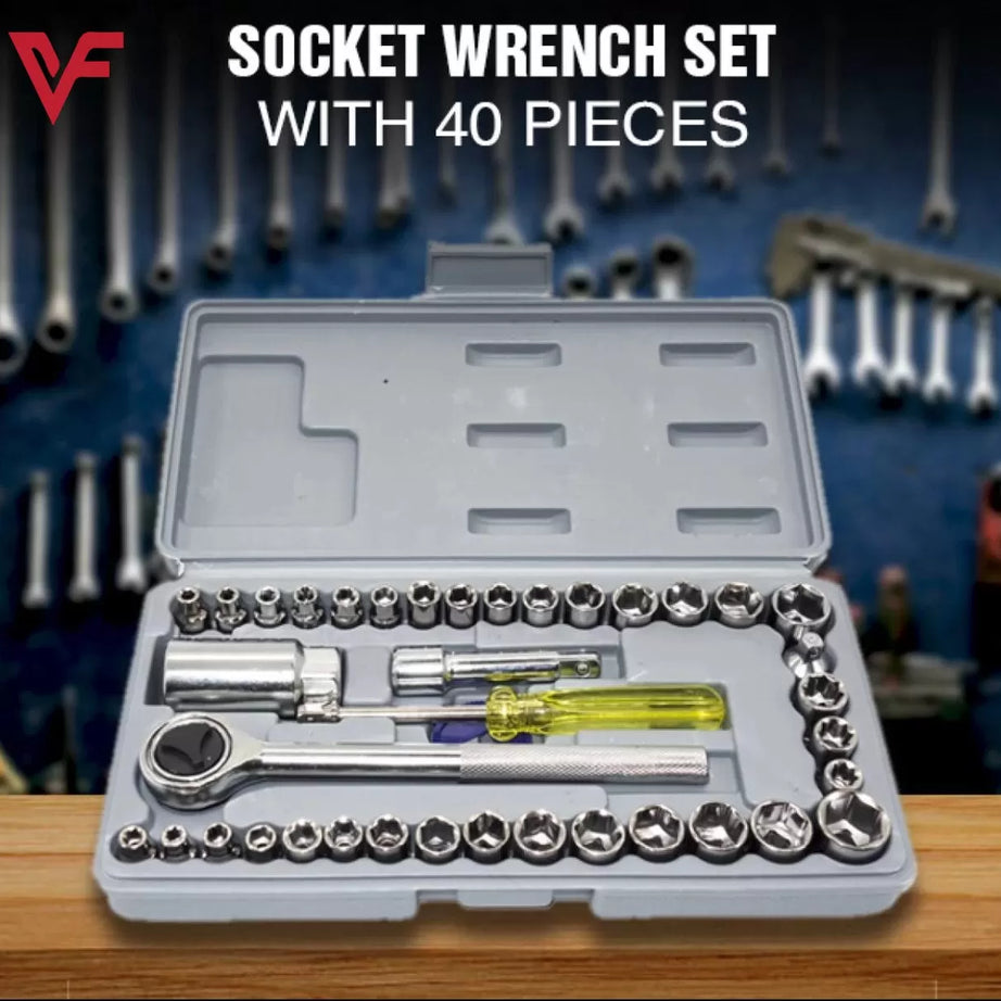 Auto Tire Repair Kit AIWA 40pcs Combination Socket Wrench Set total tool kit for bicycle