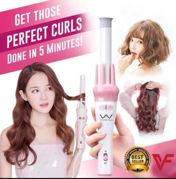 Automatic Curly Hair Stick Hair Curler Fast Styling in 5 Min Ceramic Heating Tube Nourish Hair with Plant Protein Coating Rotating Curler - Oshi.pk - Buy & Sell Online