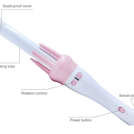 Automatic Curly Hair Stick Hair Curler Fast Styling in 5 Min Ceramic Heating Tube Nourish Hair with Plant Protein Coating Rotating Curler - Oshi.pk - Buy & Sell Online