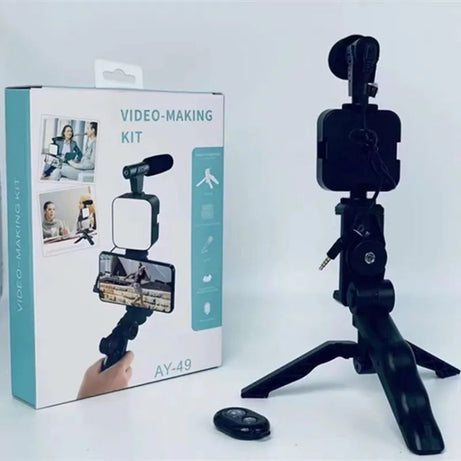 AY-49 Mobile Phone Vlog Selfie Stick Short Video Live Broadcast Fill Light Bracket Video Conference LED Mini Photography Light - Oshi.pk - Buy & Sell Online