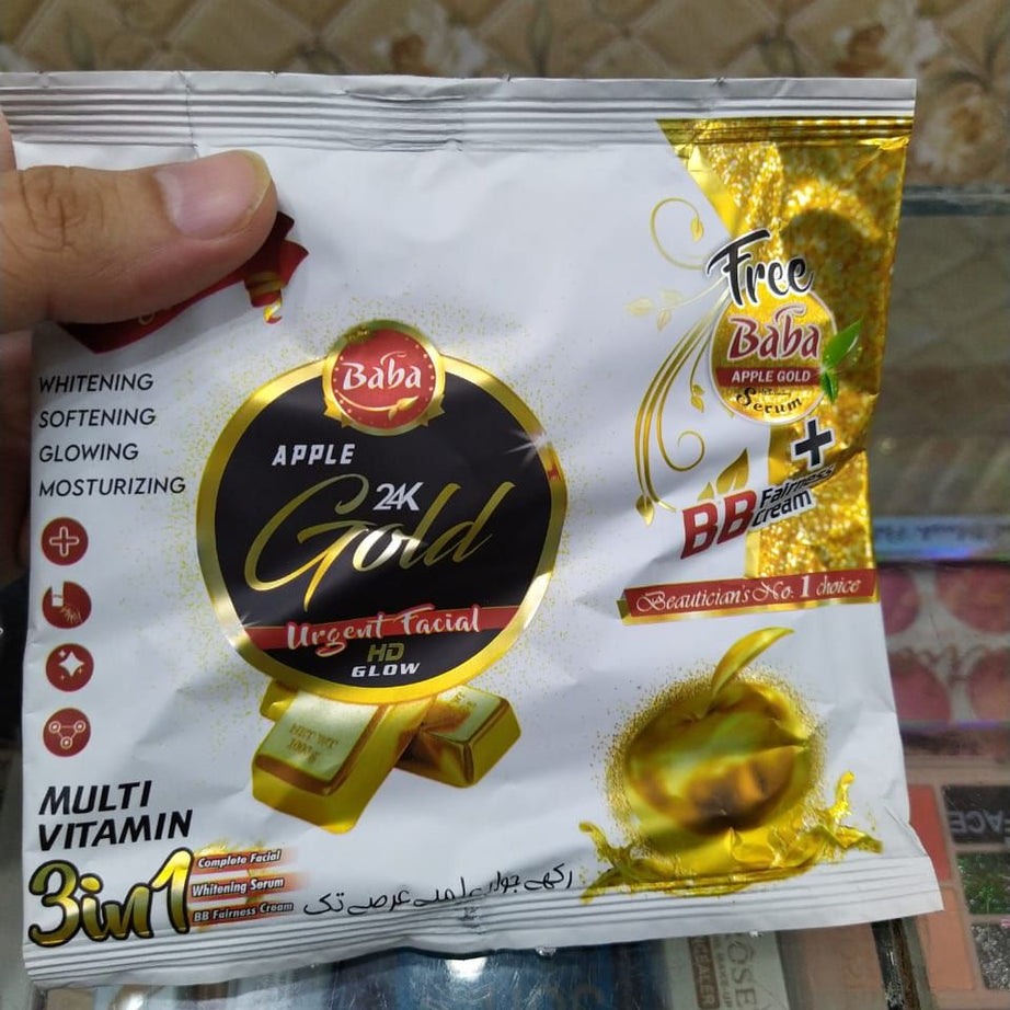 Baba Apple 24K Gold Urgent Facial Sachet HD Glow - Oshi.pk - Buy & Sell Online