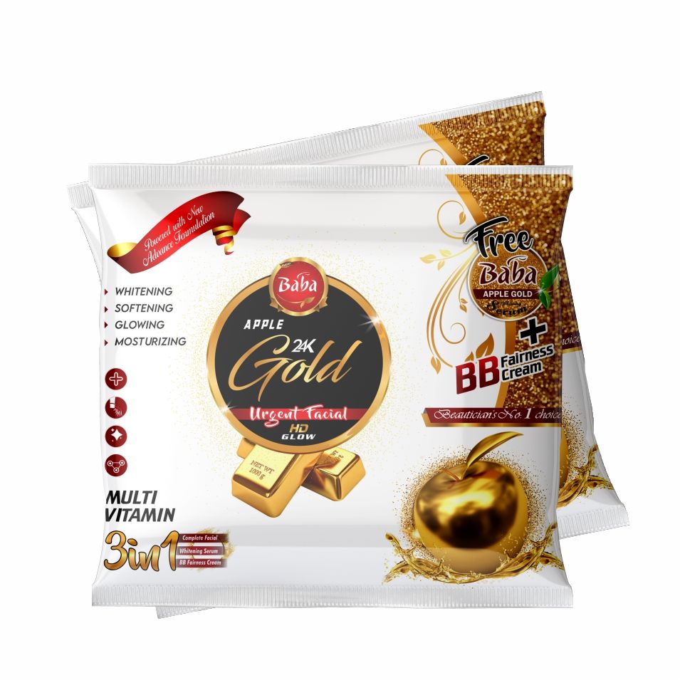 Baba Apple 24K Gold Urgent Facial Sachet HD Glow - Oshi.pk - Buy & Sell Online