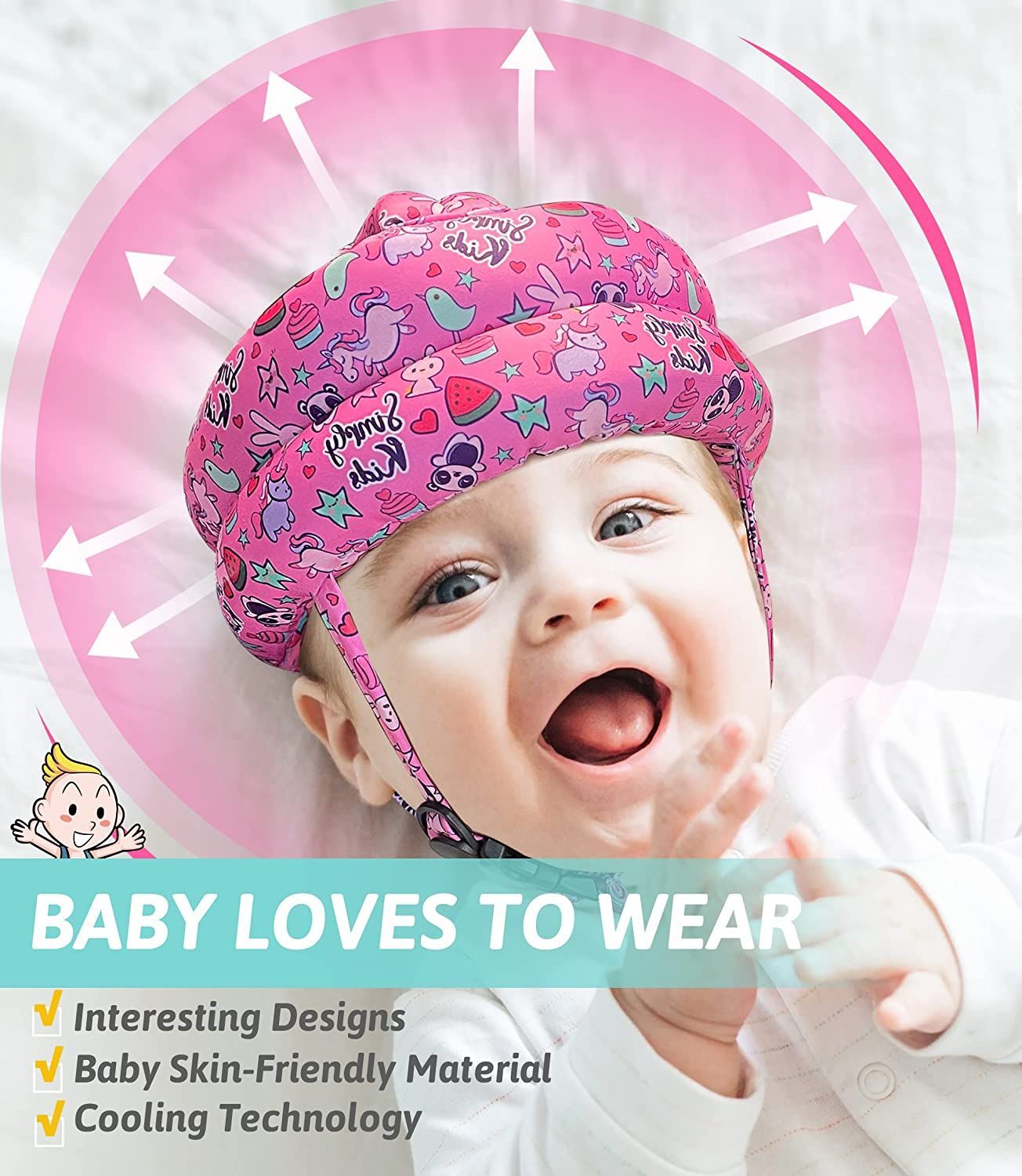 Baby Anti-fall Hat, Soft Baby Helmet Safety Hat, Toddler Anti-collision Protective Hat For Baby, Adjustable Breathable Baby Toddler Cap, Baby Head Hel - Oshi.pk - Buy & Sell Online