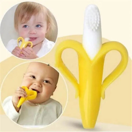 Baby Banana Teether Soothing Pain Relief Soft Baby Teething Toys Baby Toy Banana Molar Tooth Toothbrush Chew Baby Silicone Gum - Oshi.pk - Buy & Sell Online