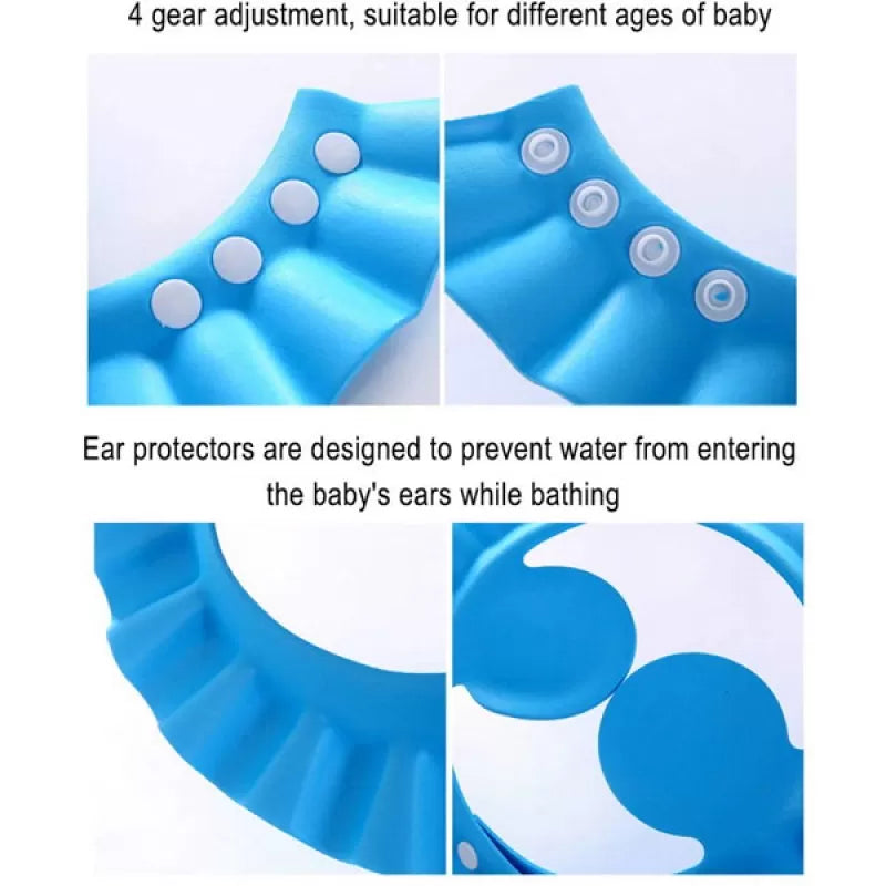 Baby Bathing Hat Kids Adjustable Shower Cap Kids Wash Hair Shield with Ear Protection - Oshi.pk - Buy & Sell Online