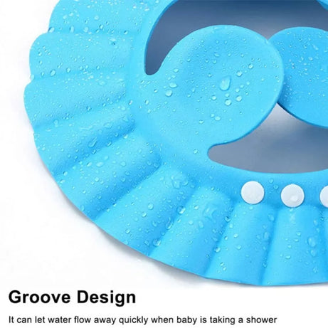 Baby Bathing Hat Kids Adjustable Shower Cap Kids Wash Hair Shield with Ear Protection - Oshi.pk - Buy & Sell Online