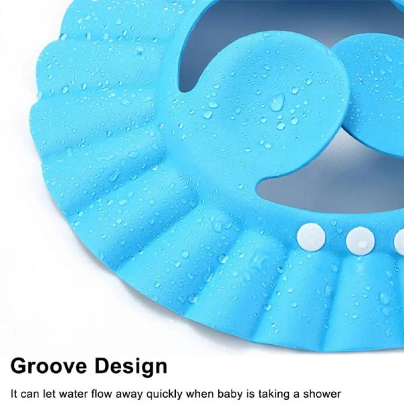 Baby Bathing Hat Kids Adjustable Shower Cap Kids Wash Hair Shield with Ear Protection - Oshi.pk - Buy & Sell Online