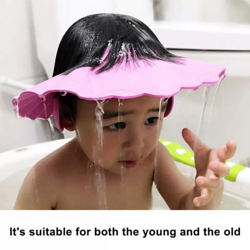 Baby Bathing Hat Kids Adjustable Shower Cap Kids Wash Hair Shield with Ear Protection - Oshi.pk - Buy & Sell Online