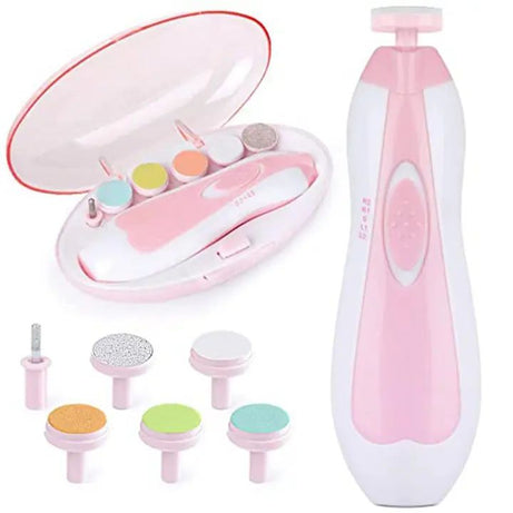 Baby Electric Nail File Drill for Baby No Sharp Claws Hurt, Nail Care Professional Manicure Pedicure System for Beauty Nail Art, 6 in 1 Safety Cutter - Oshi.pk - Buy & Sell Online