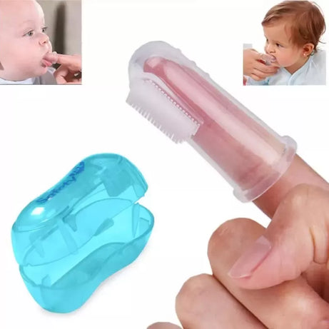 Baby Finger Tooth brush - Silicone Gum Massager and Teether Brush for Babies and Toddlers - Oshi.pk - Buy & Sell Online