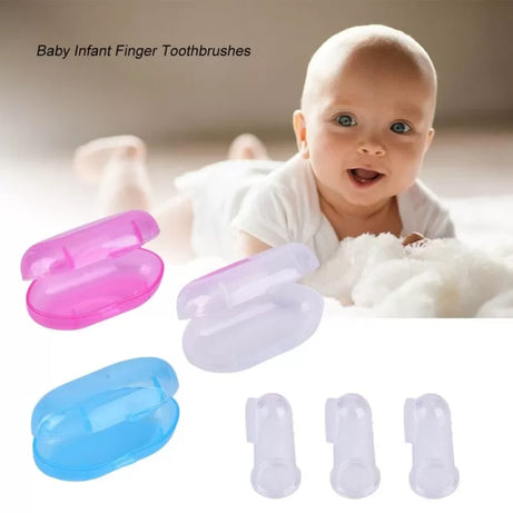 Baby Finger Tooth brush - Silicone Gum Massager and Teether Brush for Babies and Toddlers - Oshi.pk - Buy & Sell Online