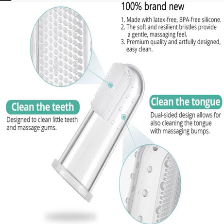 Baby Finger Tooth brush - Silicone Gum Massager and Teether Brush for Babies and Toddlers - Oshi.pk - Buy & Sell Online