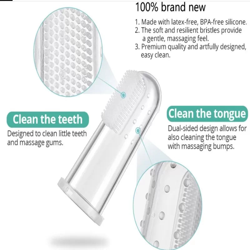 Baby Finger Tooth brush - Silicone Gum Massager and Teether Brush for Babies and Toddlers - Oshi.pk - Buy & Sell Online